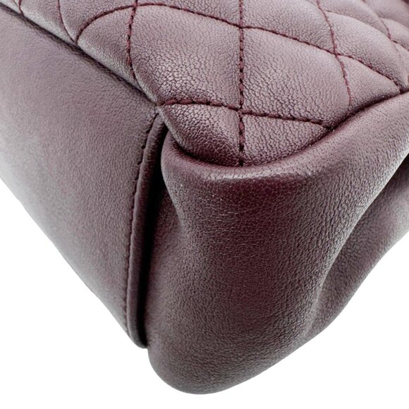 Yves Saint Laurent  Envelope Large Mixed Matelasse Leather Shoulder Bag Burgundy - Picture 9 of 16